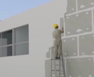 Pintado sobre planchas de fibrocemento lisas en fachada