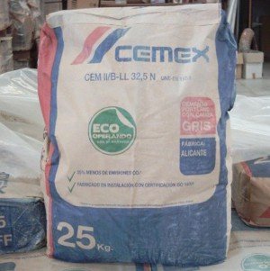 Precio del saco de cemento de 25 kilos