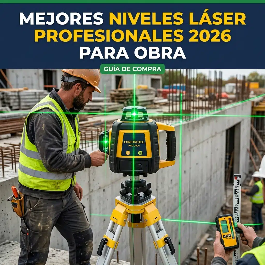 portada del artículo donde se ilustra los mejores niveles láser autonivelantes profesionales para obra