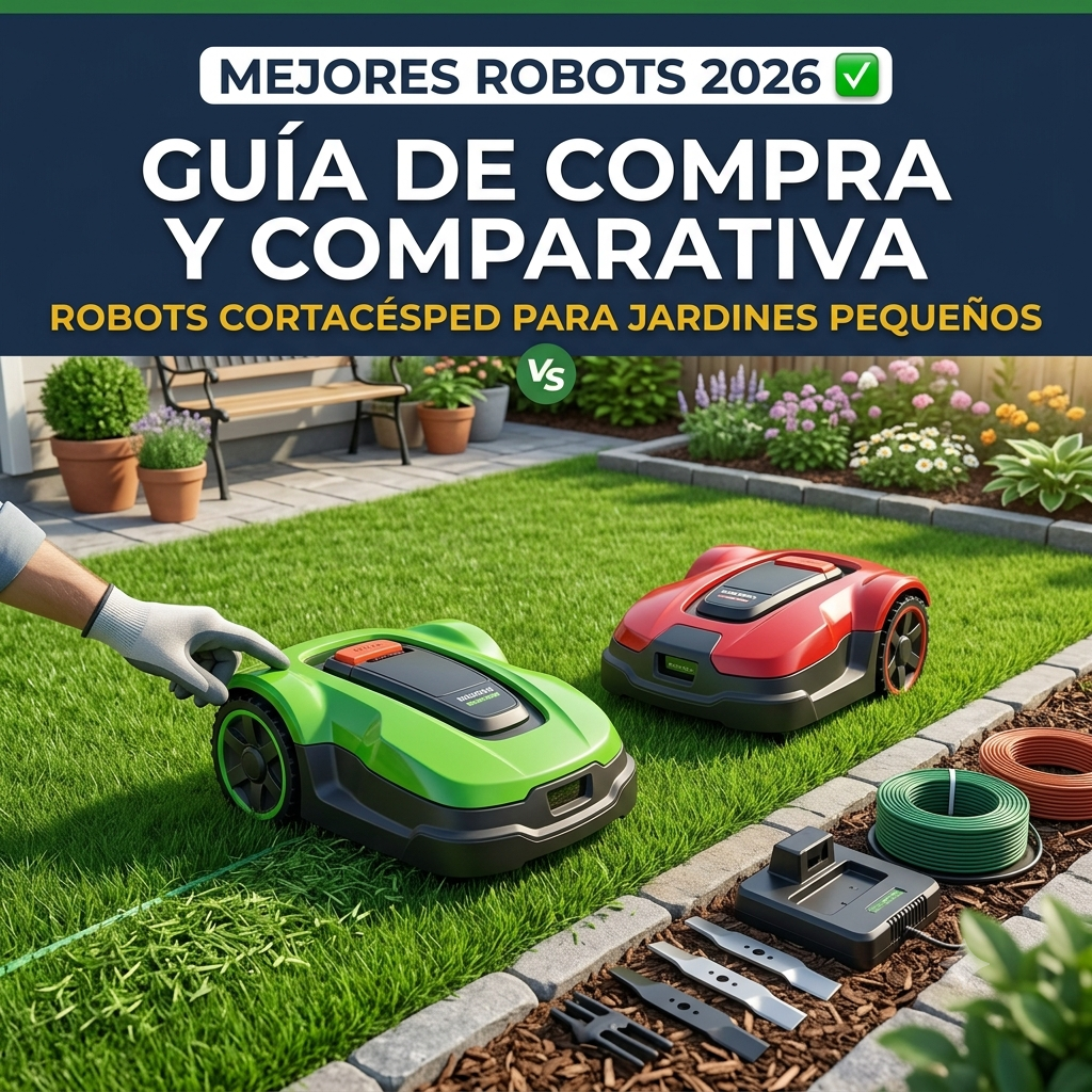 portada del artículo sobe mejores robots cortacésped para jardines pequeños