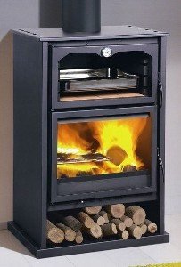 Estufas de leña con horno Bronpi puerta y cristal Estufas de leña con horno Bronpi puerta y cristal